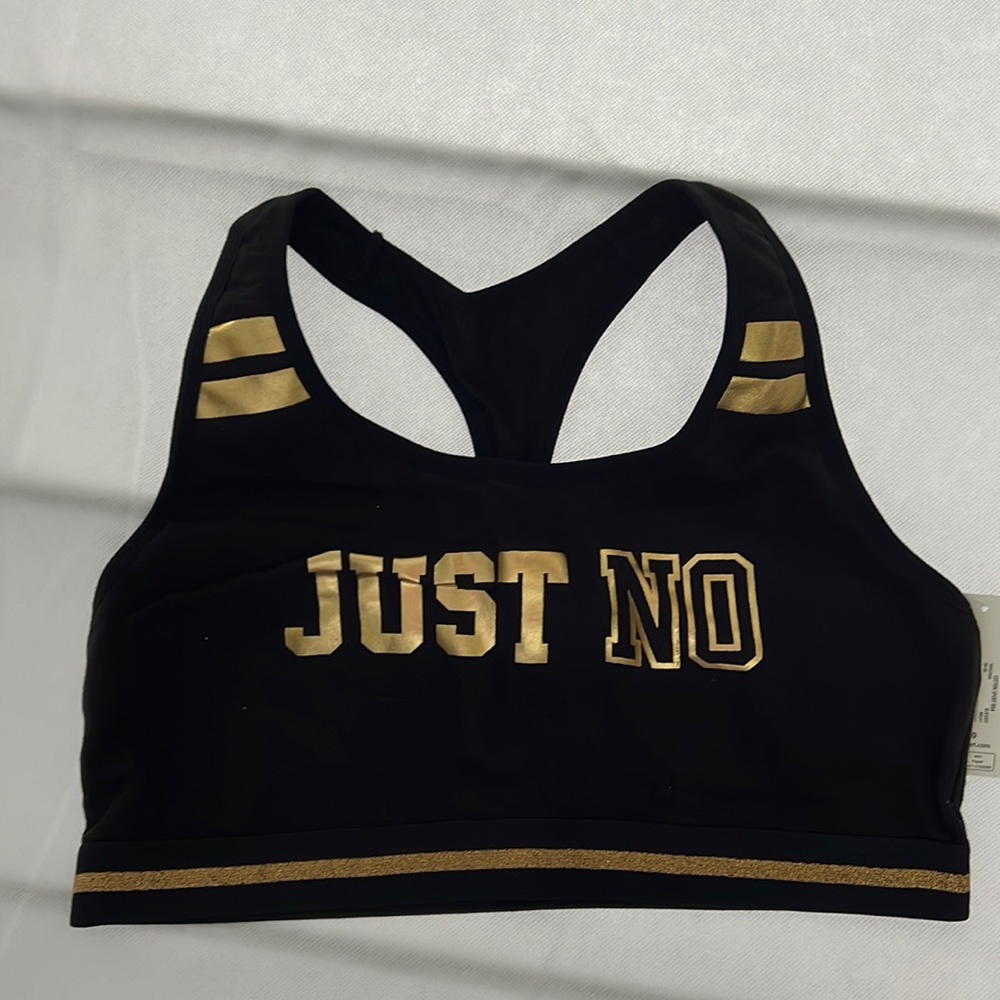 No boundaries cotton sport bra size 40 black gold